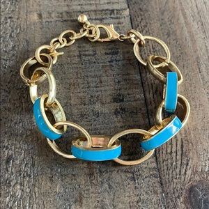 Blue and gold oval bracelet